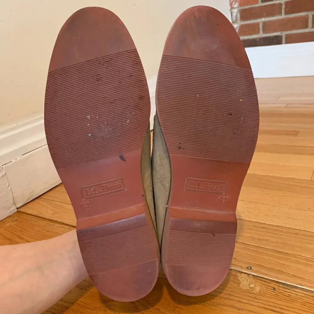 Vintage L.L. Bean  Derby Shoes Men's Size 11 M Tan Suede Leather Oxfords USA